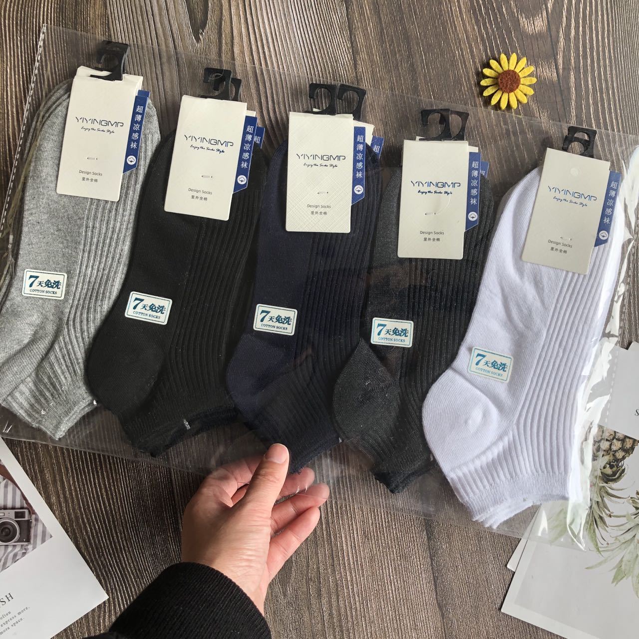 高品质双针女袜子春夏薄款纯色短袜女式棉袜日系彩色短筒船袜批发详情10