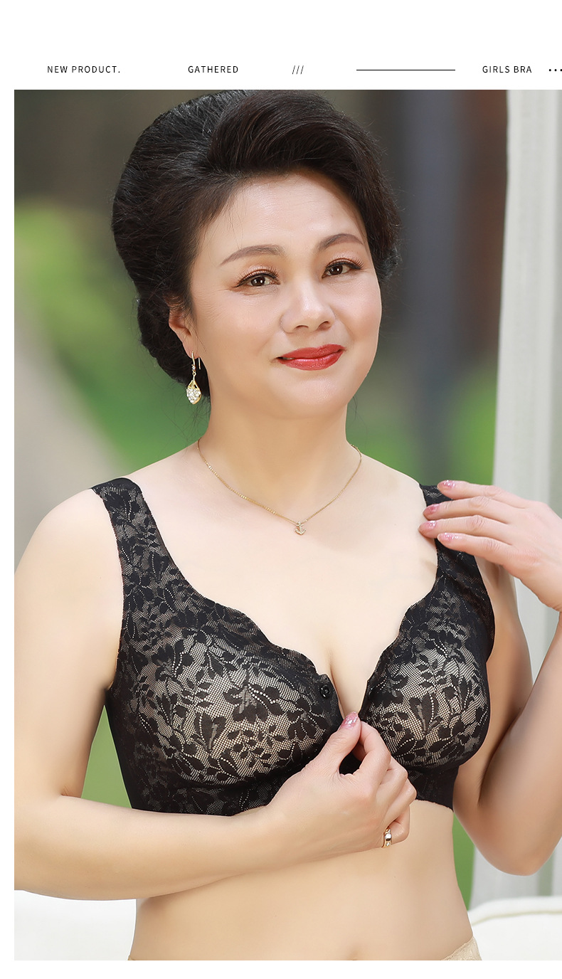 直播爆款妈妈款中老年前开扣内衣薄款夏季无钢圈文胸女式哺乳胸罩详情29