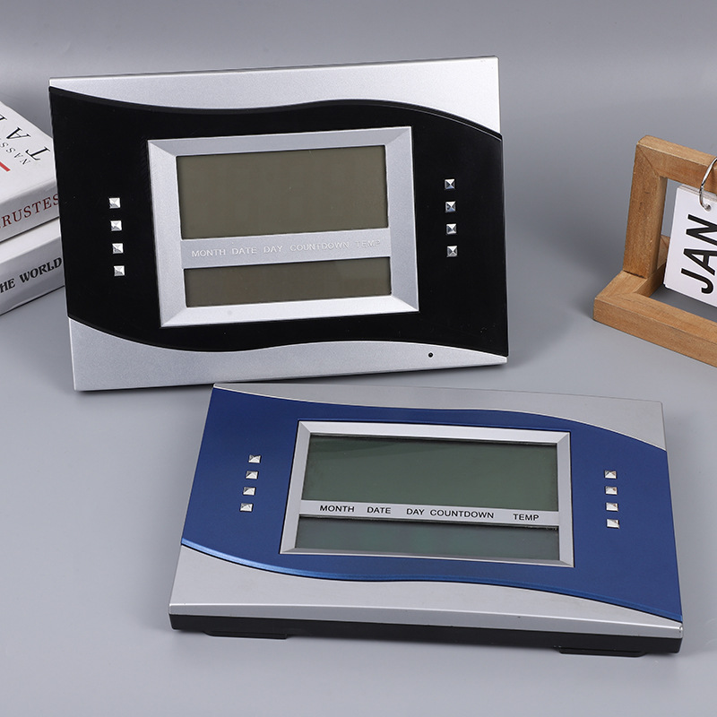 Large screen wall-mounted clock, living room, bedroom, home electronic clock 6852, gift clock, temperature and humidity display pic 4