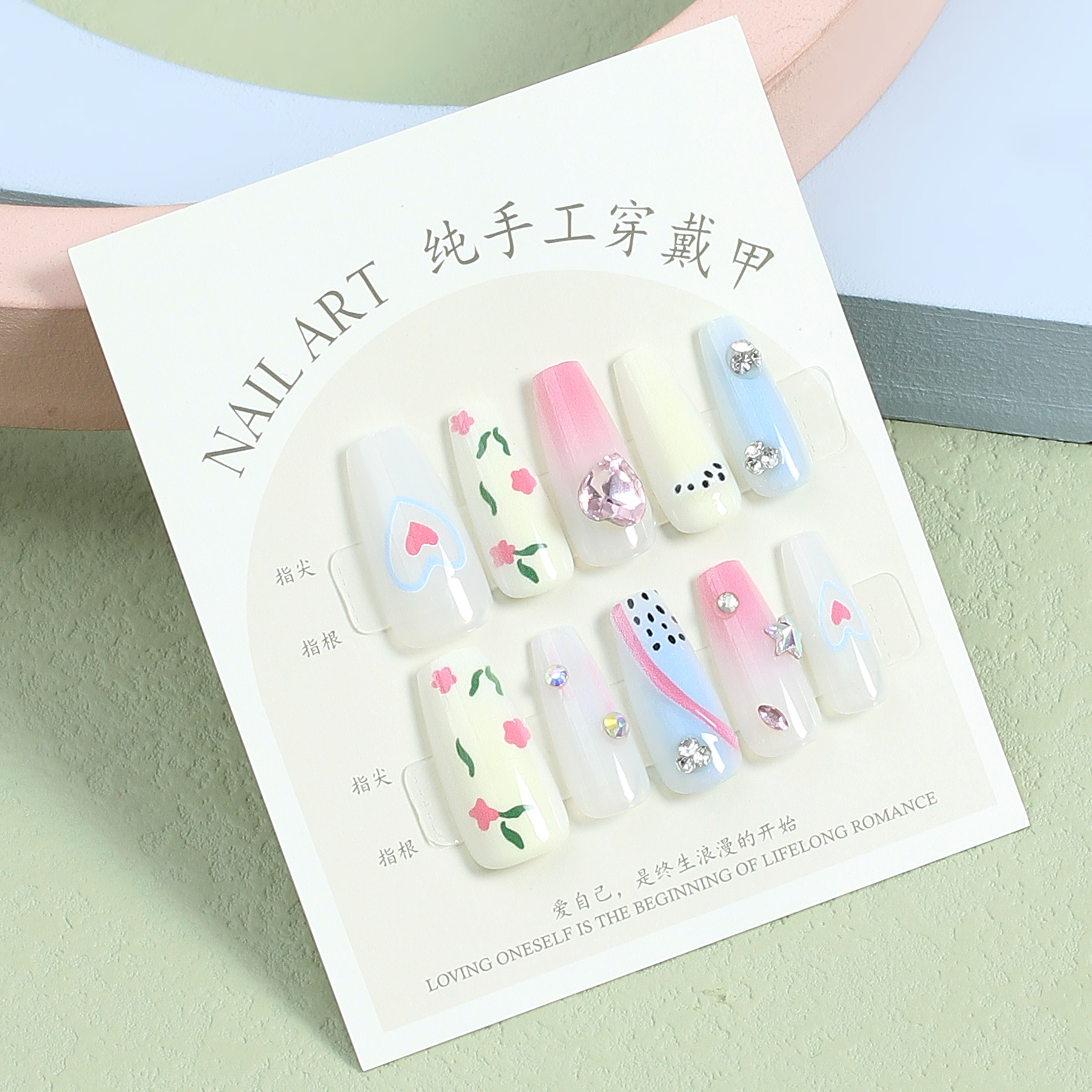 手工穿戴甲长梯款合集新款美甲贴片假指甲美甲工厂现货手工甲批发详情19