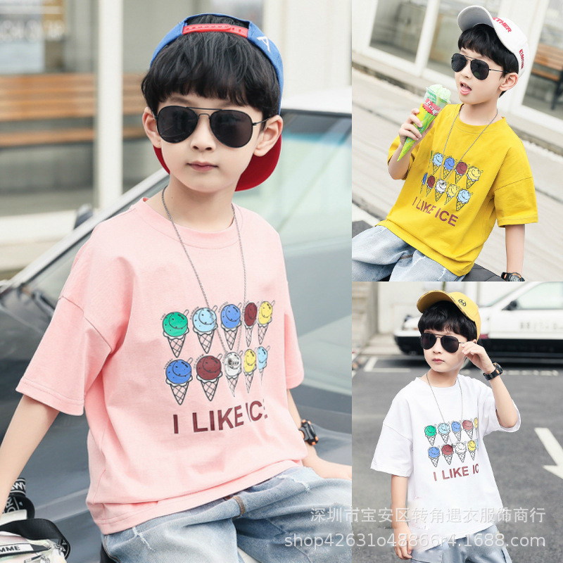 Summer Korean short-sleeved T-shirts for small and medium-sized children are being cleared out for export to Southeast Asia pic 30