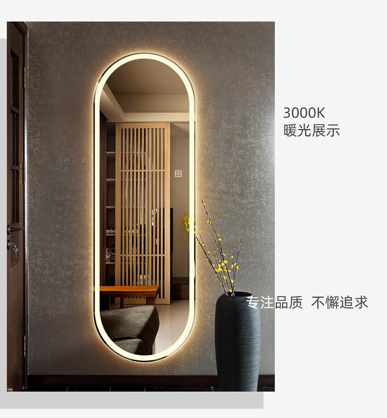 现代智能试衣镜led更衣镜带灯壁挂镜子贴墙全身穿衣镜玄关镜批发详情12