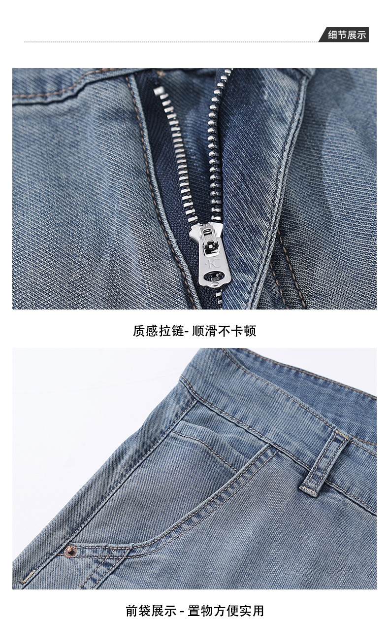 2024夏季时尚牛仔裤男新款修身休闲高弹宽松青少年学生薄款直筒裤详情22