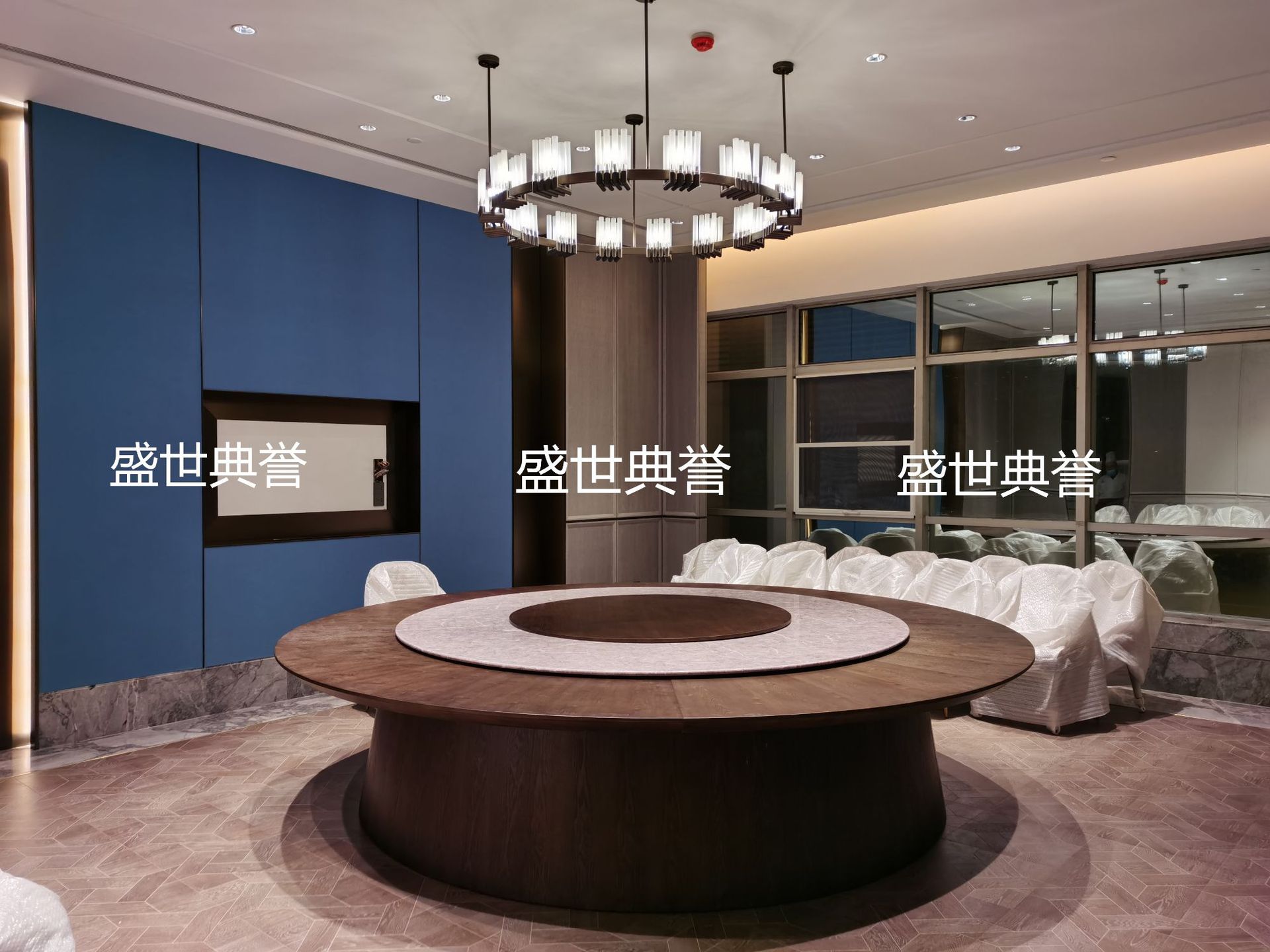 Nanping Resort Hotel solid wood furniture manufacturer direct sales, banquet hotel private rooms, electric dining tables, automatic turntable dining tables pic 12