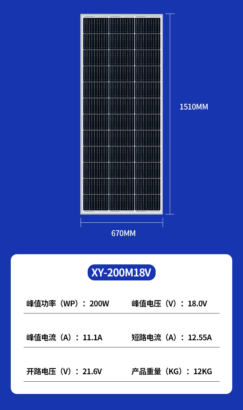 Solar panels: 20W-500W aluminum frame monocrystalline and polycrystalline photovoltaic power generation panels, household 12V - 36V solar panels pic 13