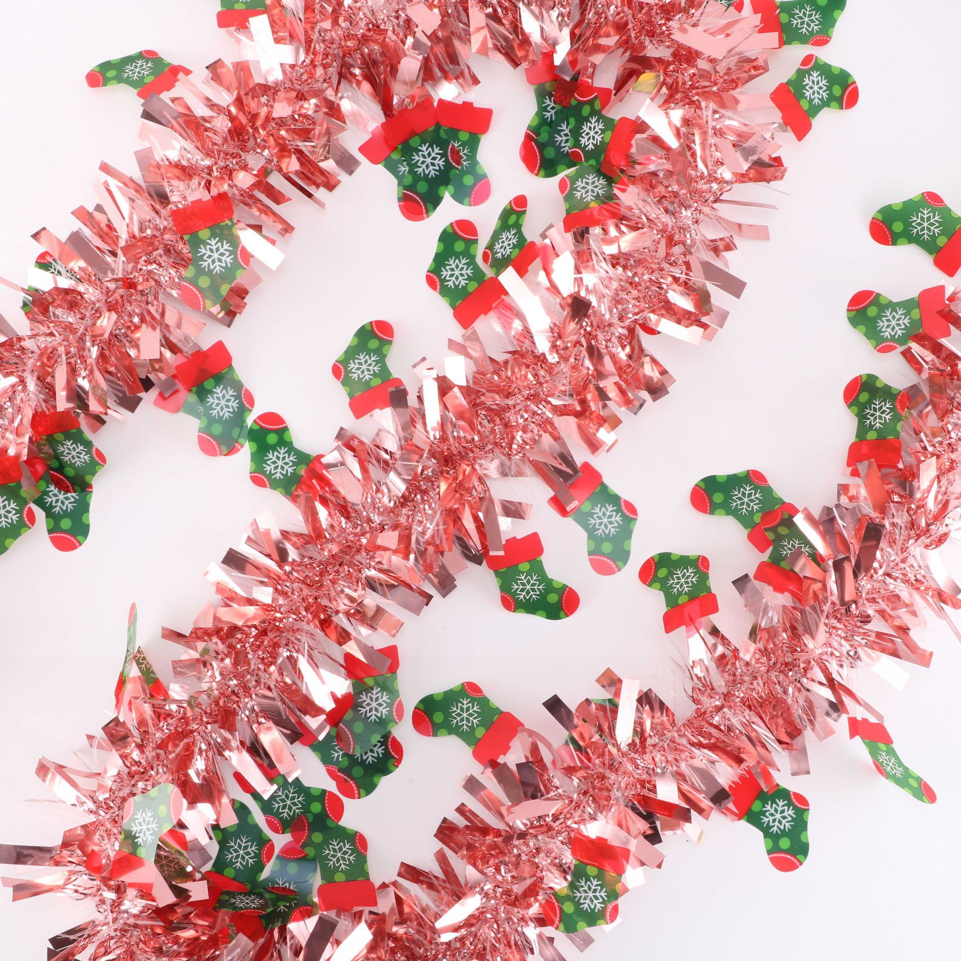 Cross-border Amazon Christmas tree, Christmas decorations, garlands, rattan strips, festival decoration, garlands, colorful strips, wool strips pic 5