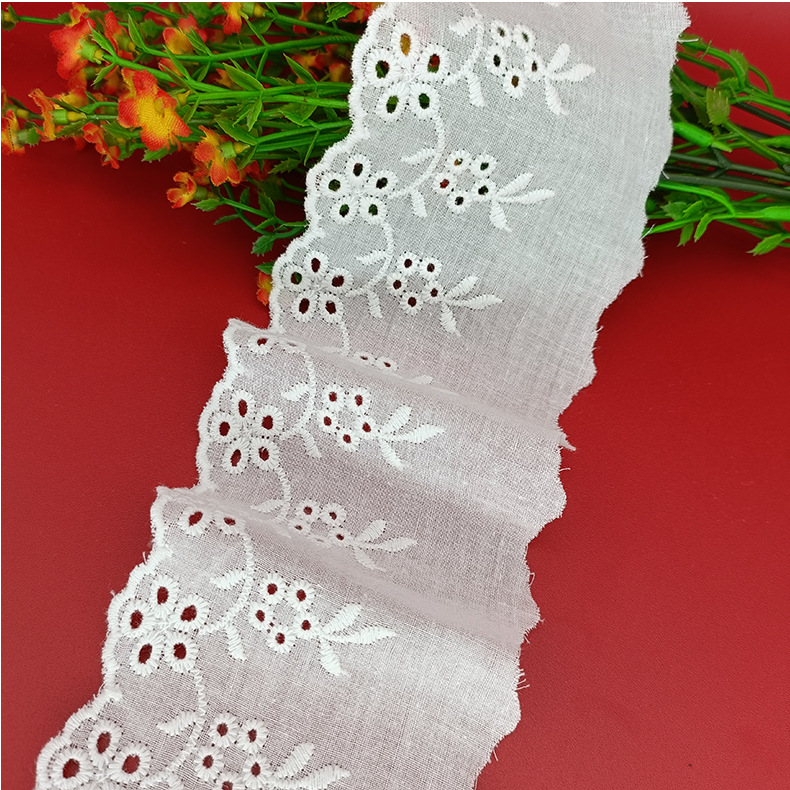 纯棉布镂空棉线刺绣蕾丝花边 女装童装配饰棉布花边辅料 源头现货详情7