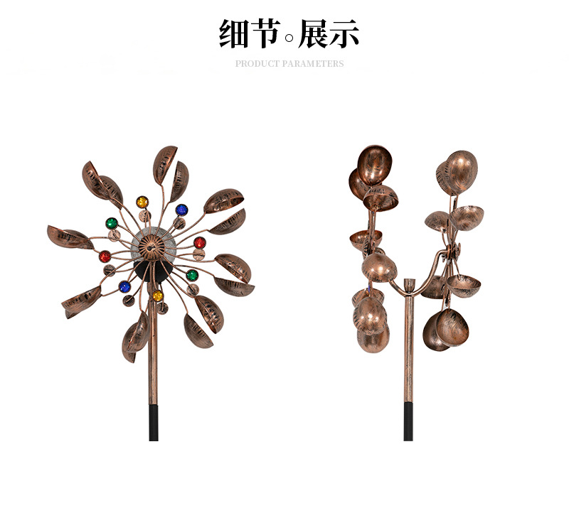Amazon LED solar light, windmill ground insert light, new cross-border outdoor decorative lawn petal color light pic 7