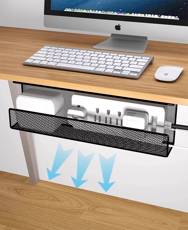 桌下理线架插排电线收纳盒固定神器电脑桌底束线理线槽免打孔神器详情10