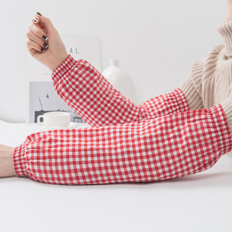 Extended sleeve sleeves for men and women with checkered patterns, office cleaning and anti-stain sleeves, warm sleeves for autumn and winter, kitchen and household chores sleeves pic 7