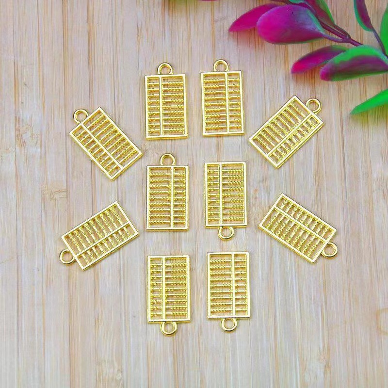 迷你小号金色算盘摆件配饰吊坠手链配件材料合金详情3