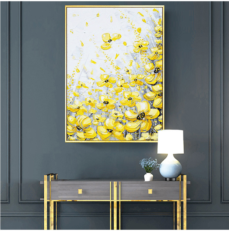 客厅现代简约装饰画玄关走廊花卉手绘立体挂画样板间壁画卧室墙画详情18