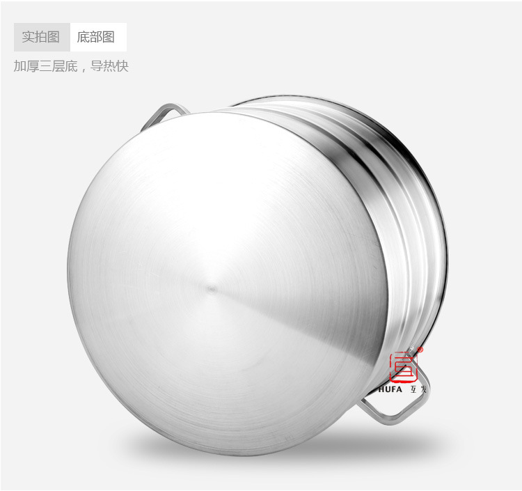 Factory direct sales of non-magnetic 1.0mm thick multi-functional stainless steel three-layer large steamer 50cm60cm hotel large steamer stainless steel steamer pic 22