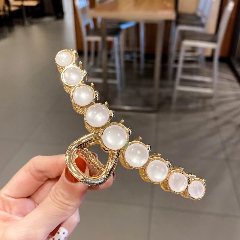 Mesh bow clip, Korean-style pearl tassel pendant hair clip, ancient style, super ethereal hair accessory, updo, shark clip pic 21