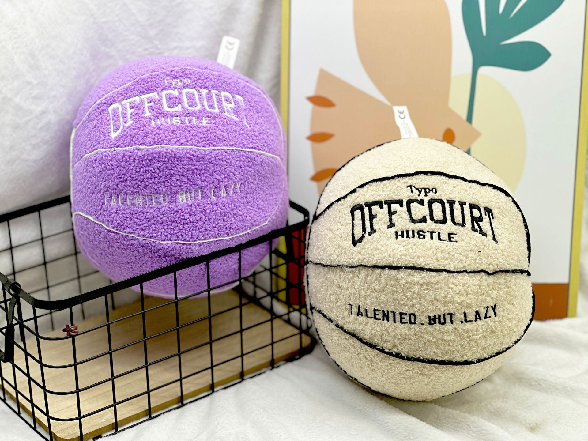 Cross-border new product: offcourt basketball pillow, Basketball plush pillow, plush doll pic 1