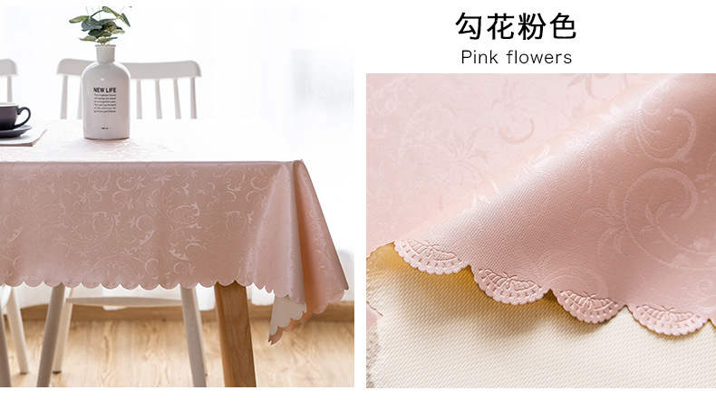 Cross-border delivery of European-style waterproof tablecloths, heat-resistant, oil-resistant, no-wash tablecloths, household tablecloths, rectangular coffee table tablecloths pic 22