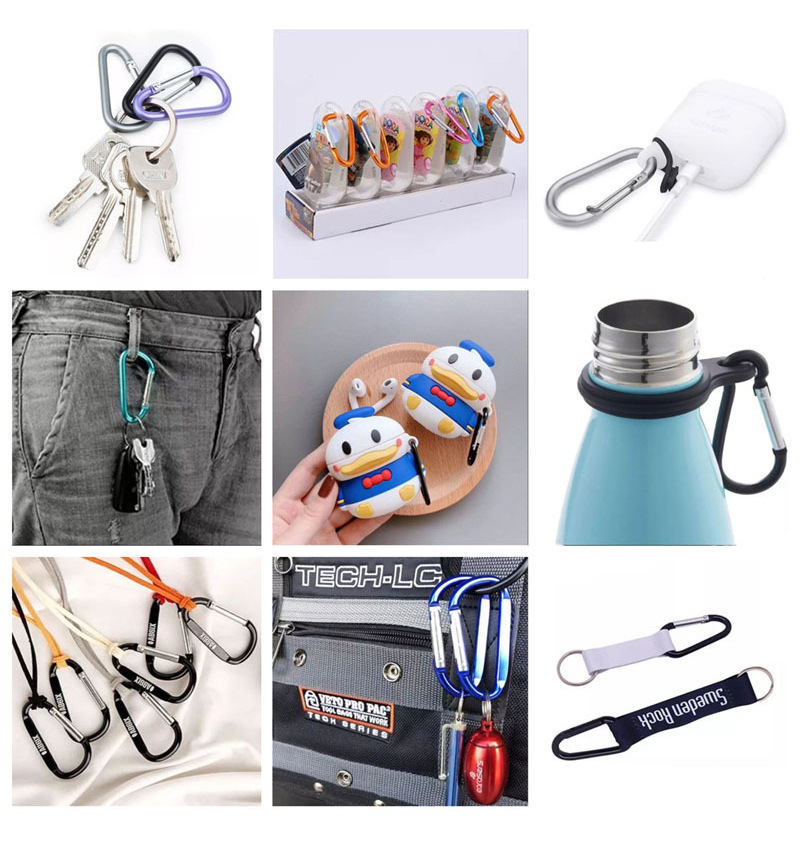Aluminum alloy mountaineering buckle, multi-functional D-shaped No. 6 nut with lock, outdoor headphones, luggage, water bottle quick-hang mountaineering buckle hook pic 28