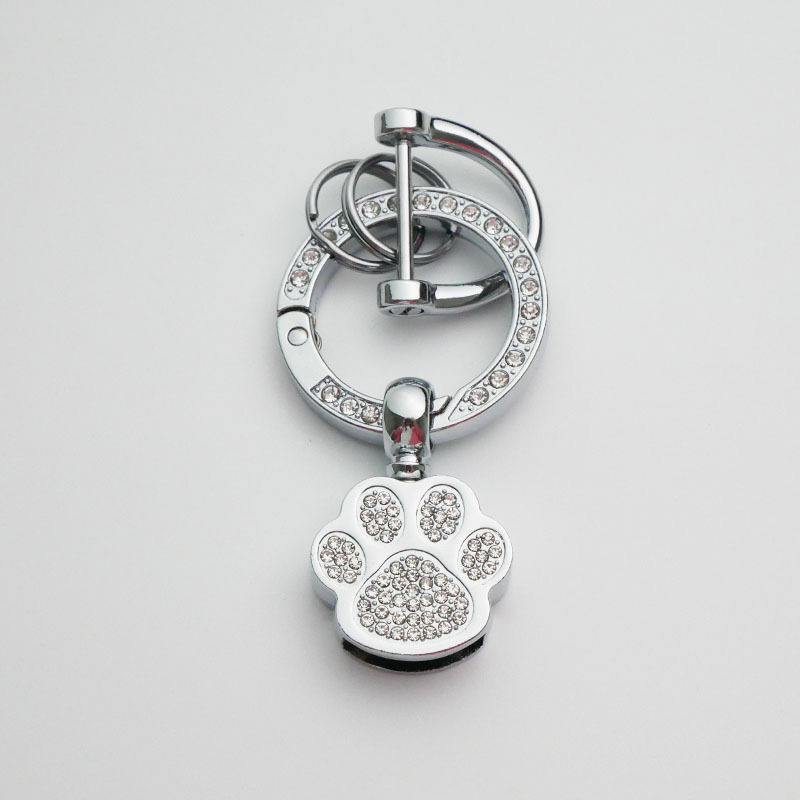 DIY新款带钻熊掌钥匙扣金属五金配件个性创意礼品汽车钥匙链挂件详情6