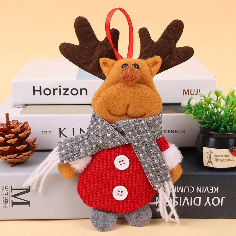 Christmas decorative fabric pendants, Santa Claus snowman reindeer Christmas doll pendants, Christmas tree pic 10