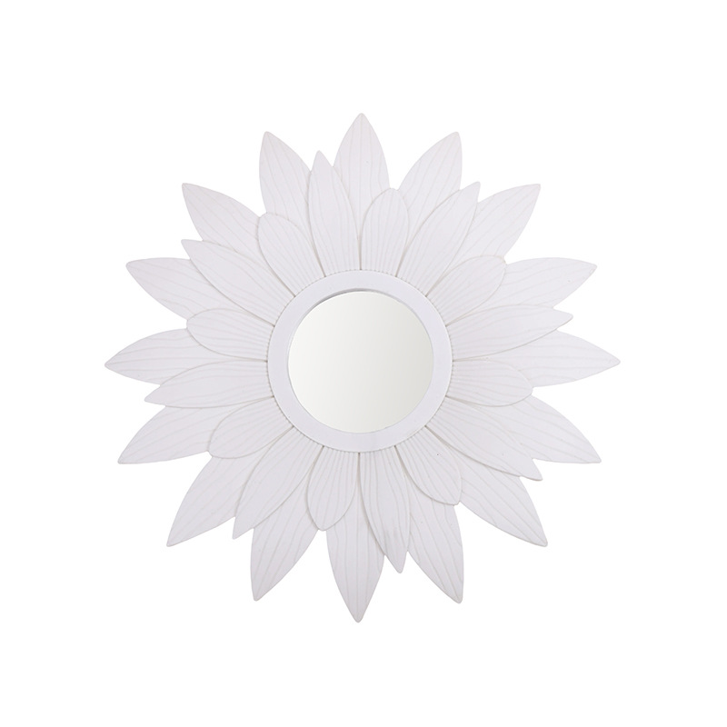 Factory direct supply of creative and light luxury decorative mirror wall decorations, ins Nordic mirror, sunflower wall hanging small mirror pic 2
