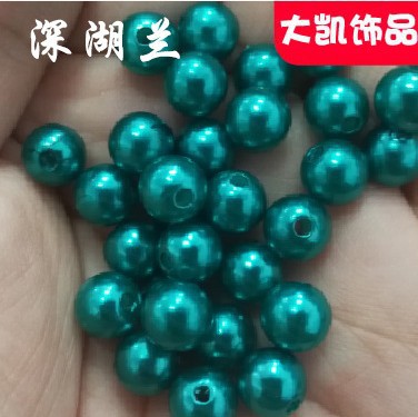 Through-hole pearl grass green jewelry accessories ABS imitation pearl perforated Yiwu manufacturer cut thread pearl string beads perforated round beads pic 5