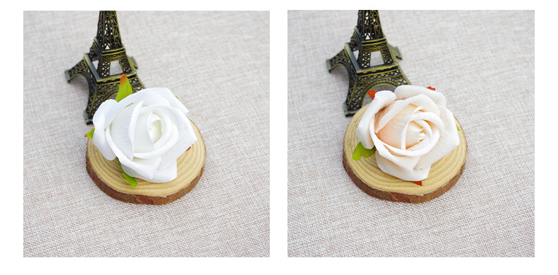 批发5cm绒布玫瑰花蕾仿真花 新娘手腕花DIY婚庆手捧蛋糕装饰花头详情23