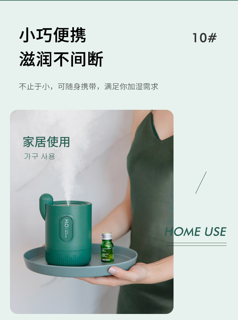 Cactus humidifier, small rechargeable air conditioner, office desktop, home silent humidifier pic 16