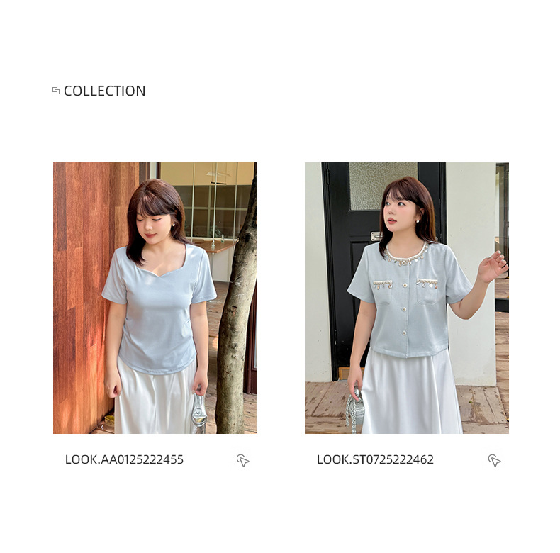 Korean lace-embroidered hollowed-out short-sleeved blouse for women in the summer of 2025, a new French waist-cinching top for chubby girls, 222447 pic 22