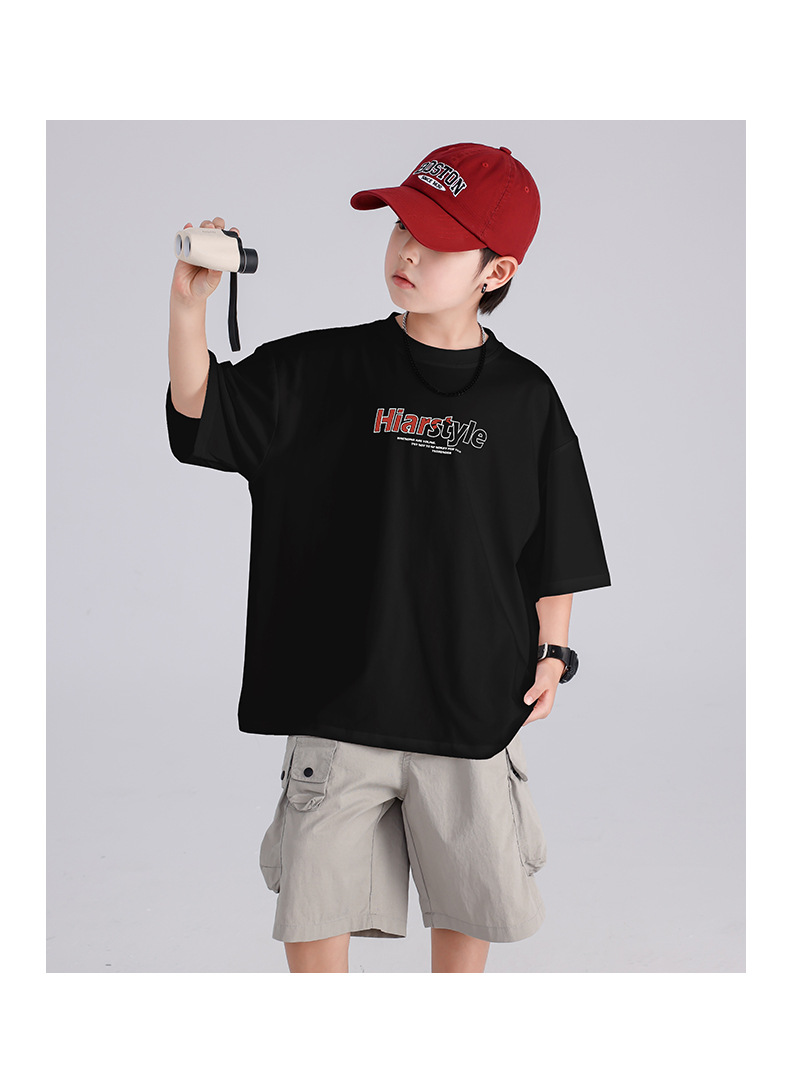 男童夏季凉感短袖白t恤2025新款儿童夏装半袖体恤中大童装上衣潮详情13