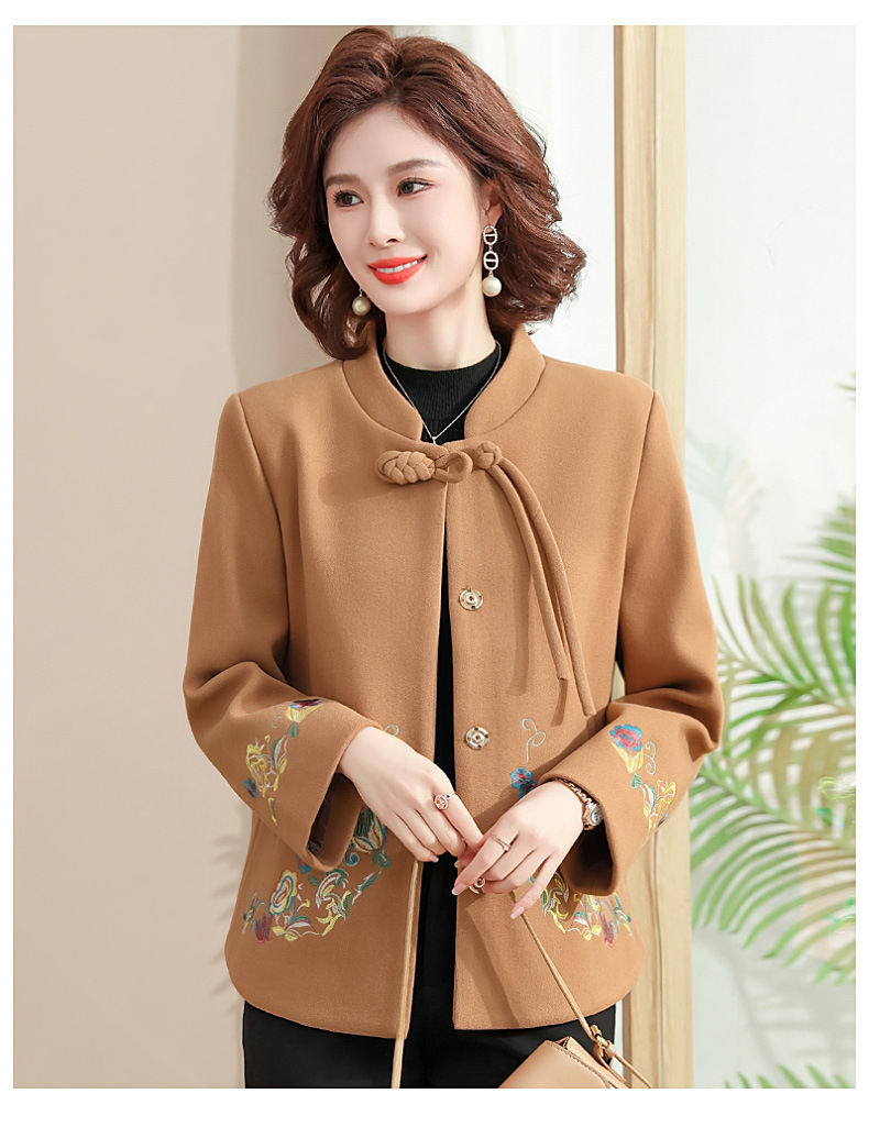 New autumn coat for middle-aged mothers in 2024, a new Chinese-style and stylish spring and autumn woolen overcoat for middle-aged and elderly women pic 41