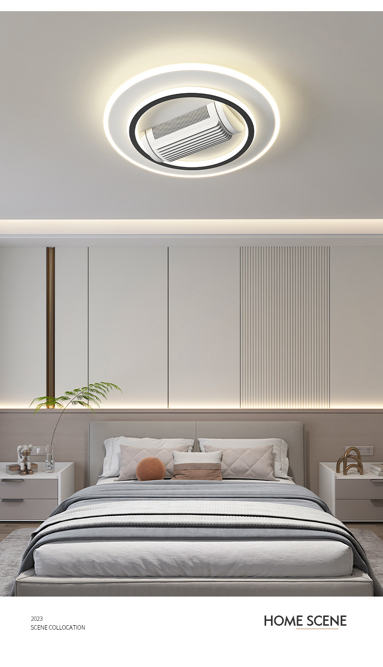智能语音无叶风扇灯吸顶灯大客厅主灯简约现代LED卧室餐厅吊灯具详情12
