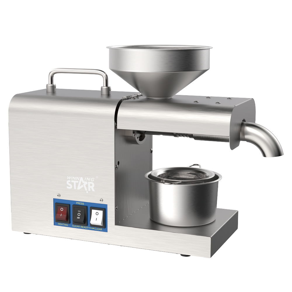 Winning star家用小型不锈钢冷热榨芝麻花生大豆菜籽全自动榨油机详情7