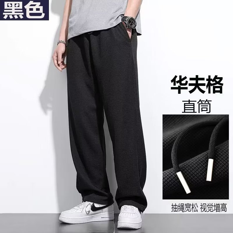 源头厂家裤子男潮流百搭2024大码潮牌宽松抽绳直筒运动裤休闲裤男详情17