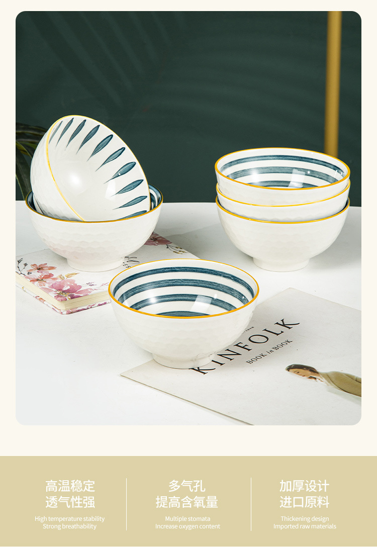 外贸波西米亚餐具青花瓷碗套装创意陶瓷碗筷礼盒餐具开业活动促销套碗赠送礼品碗详情9
