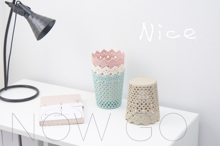 Desktop bucket storage basket storage frame, hollowed-out rattan woven paper basket storage bucket pic 11