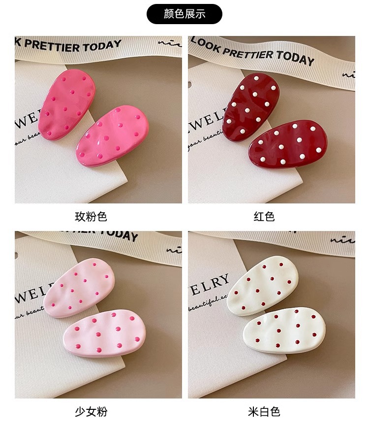 Korean-style polka dot bangs, small hair clips, sweet and cute girl, broken hair, duckbill clips, small forehead clips, headwear, side hair clips pic 5