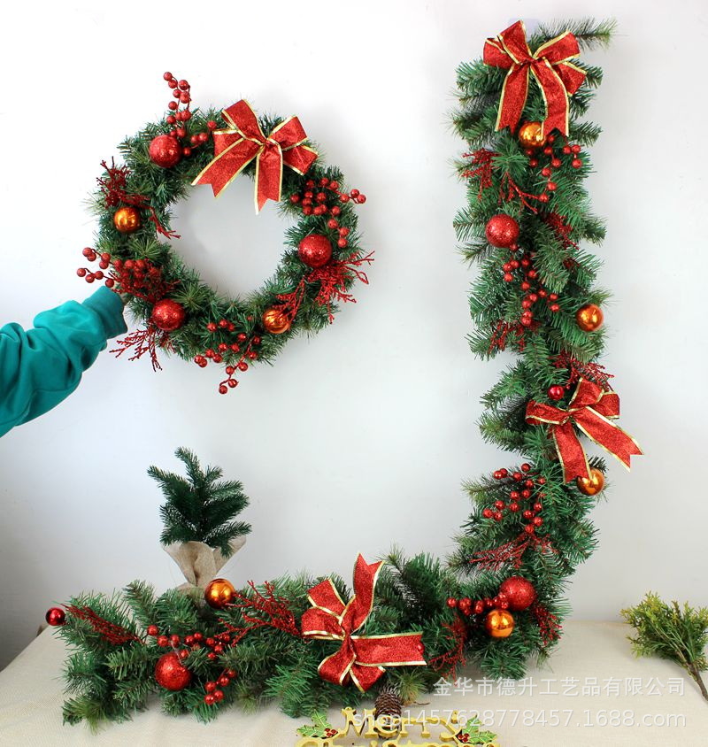 Desheng Cross-border E-commerce Christmas wreath, rattan door lintel, upside-down tree, hotel scene decoration, Christmas hanging ornaments pic 19