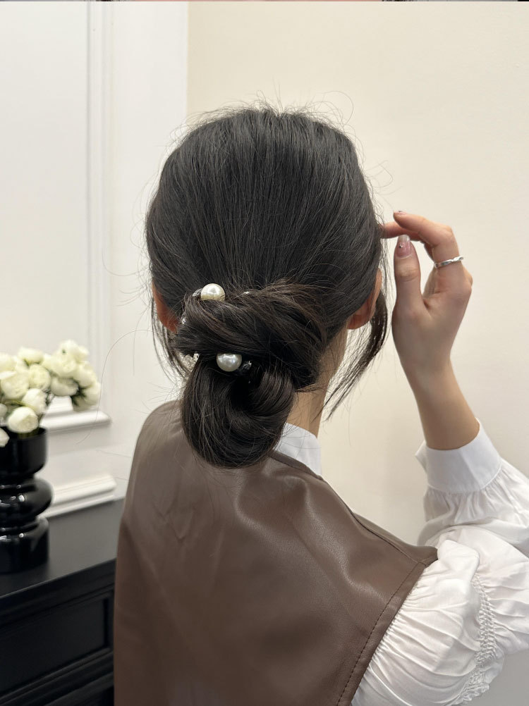 Korean version pearl telephone line hair tie, high-end style, hair tie, hair band, versatile hair band, ponytail hair tie, new hair accessory pic 11