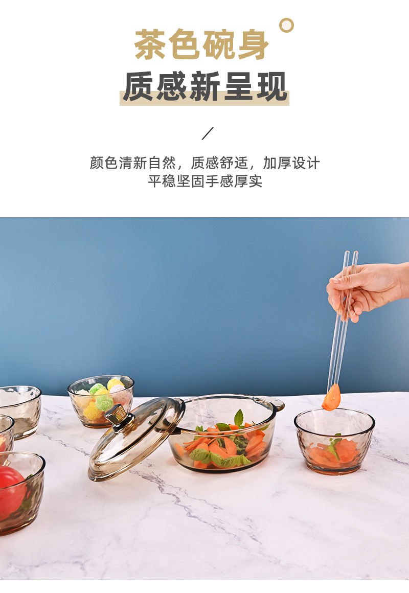 Nordic Boya five-piece pot tableware, kitchen household glass pot tableware five-piece set, event gift, can be printed with logo pic 10