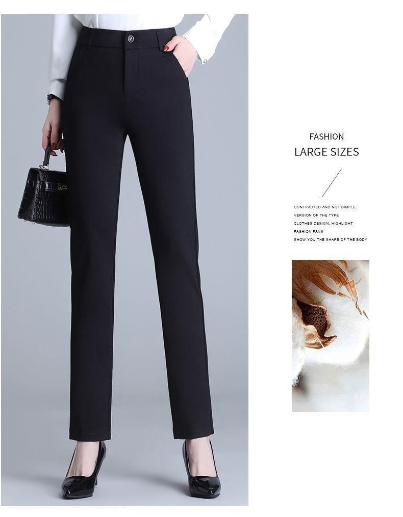 春夏新款2023休闲西装裤修身显腿长女士裤子百搭直筒小脚裤女弹力详情3