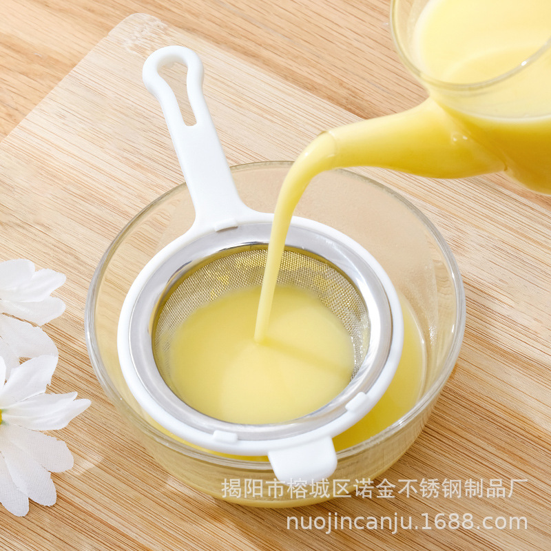 Soy milk strainer, 304 stainless steel strainer, oil-leaking frying ladle, kitchen noodle ladle, popular ins flour sieve pic 17