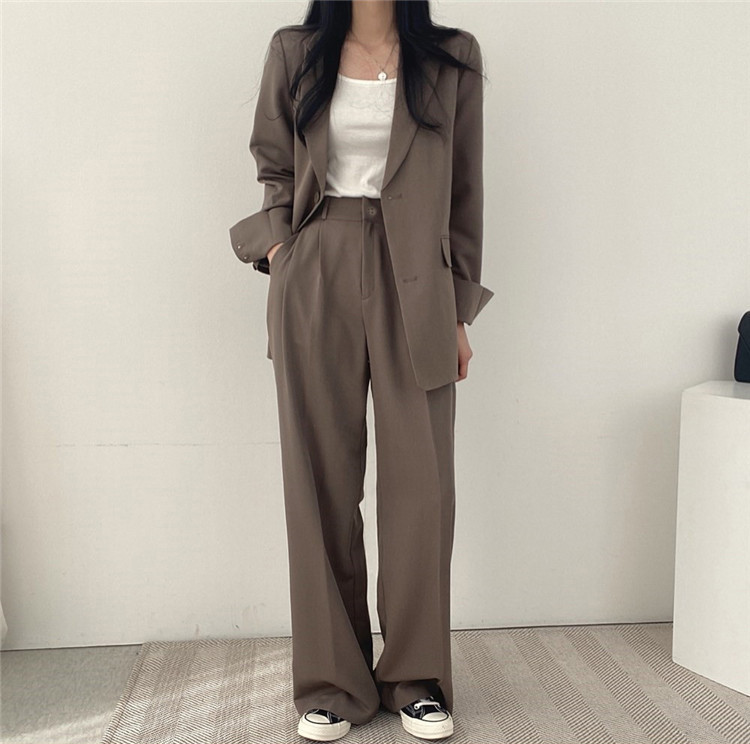 卡其色西装外套女2023新款春秋季韩版小西服套装女士休闲气质上衣详情8