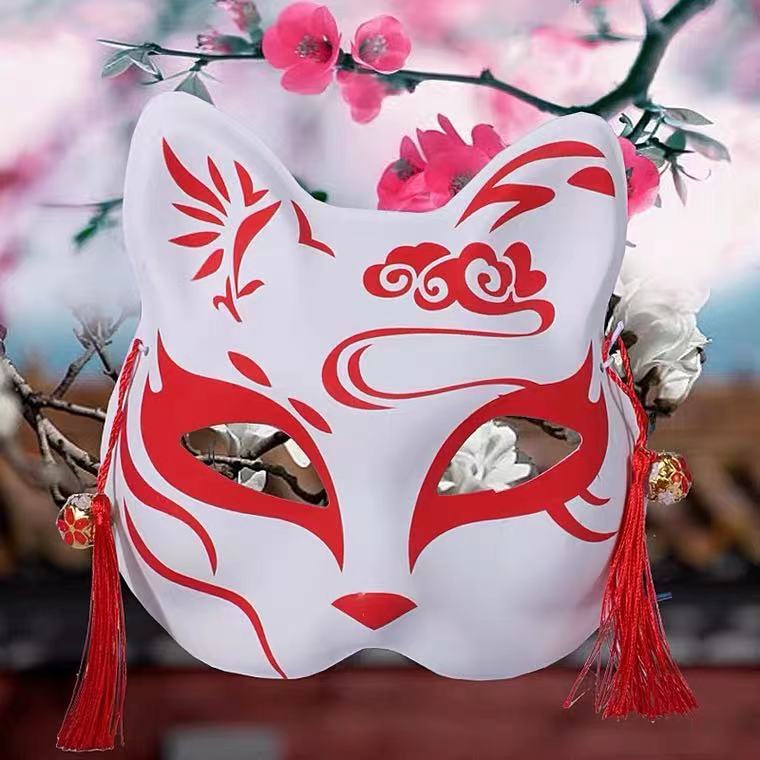 Fox mask, shining fox mask, ancient-style Hanfu masquerade ball, cosplay anime cat face fox spirit mask pic 4