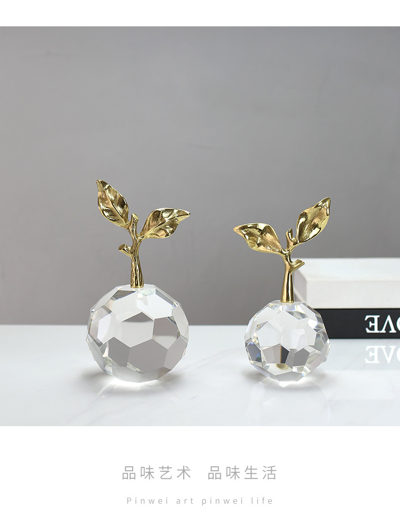 Modern and simple, lifelong peace crystal apple creative decorative art piece, home living room wine cabinet decoration pic 27