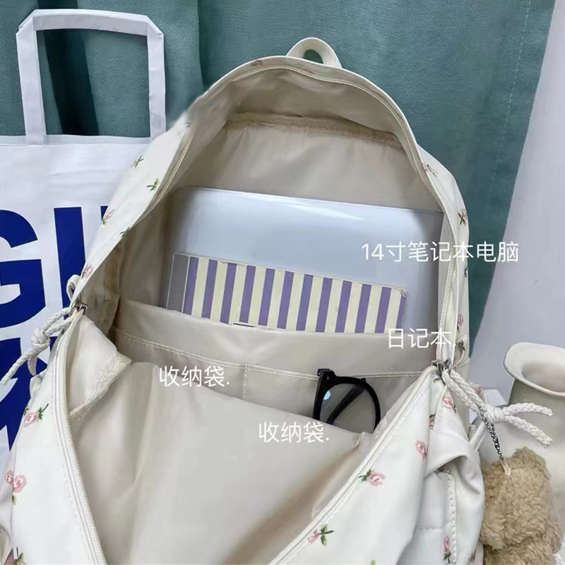 偷偷藏不住赵露思同款书包女款高颜值护脊学生文艺清新碎花双肩包详情10