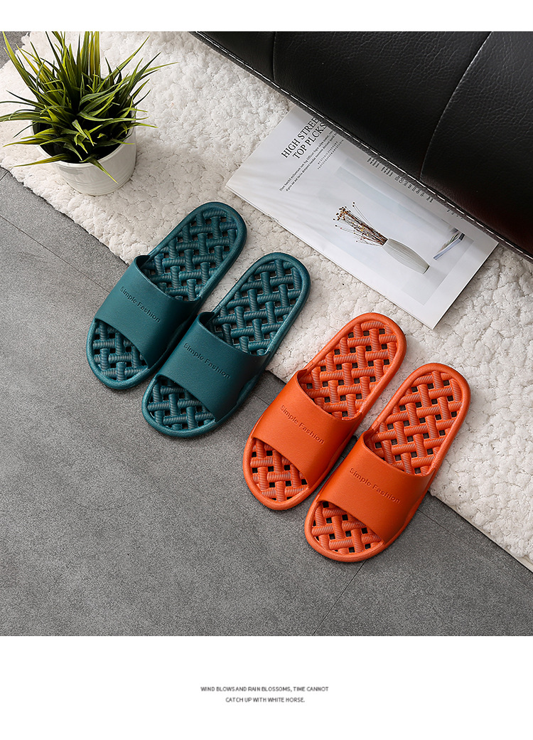 拖鞋定制logo酒店室内洗澡拖鞋情侣漏水家居家浴室PVC软底凉拖鞋详情16