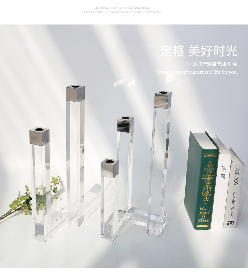 High-end Nordic crystal candlestick ornaments for wedding romantic candlelight dinners, wholesale of candles and candlesticks for Western restaurants and hotels pic 22