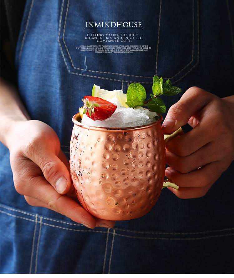 304 stainless steel drum-shaped cup, creative metal beer mug, rose gold water cup, portable cup, copper cup, water cup pic 1
