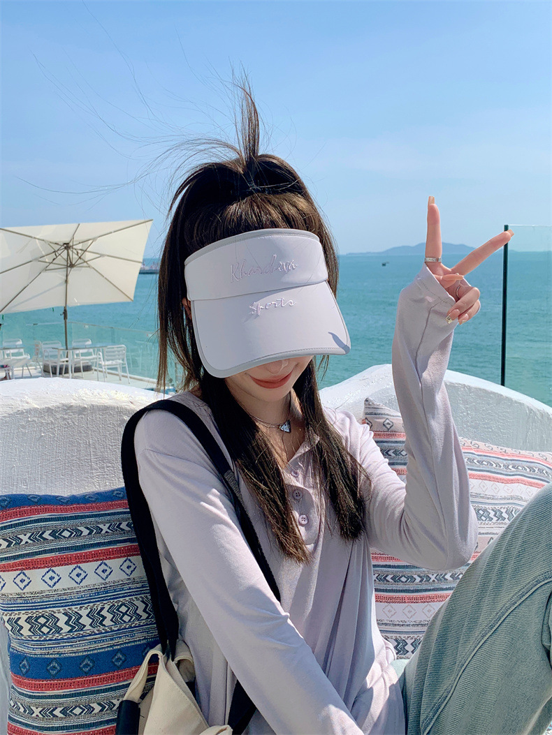 帽子女士夏季空顶uv防晒帽大檐遮脸鸭舌防紫外线遮阳帽骑车太阳帽详情6
