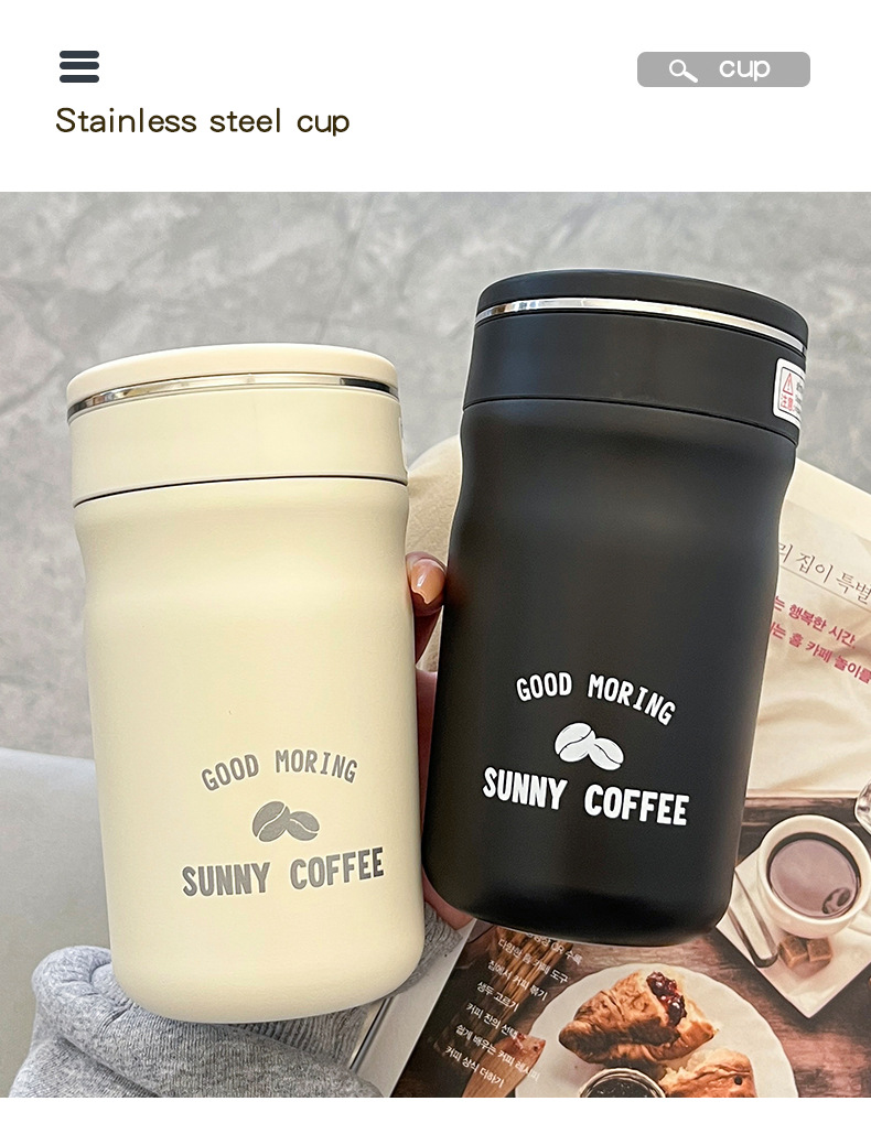 时尚不锈钢咖啡杯保温杯高颜值水杯2023新品咖啡杯情侣水杯定 制详情36